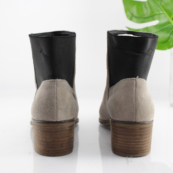 Dolce Vita Womens Cyndie Boot Size 8 Taupe Gray Suede Block Heel Chelsea Bootie - Picture 5 of 12